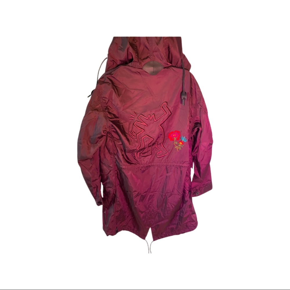 NWT COACH size L burgundy raincoat